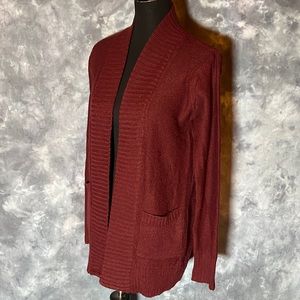 💚 3 for $15 💚 - Ambiance Open Front Distressed Cardigan with Pockets size L